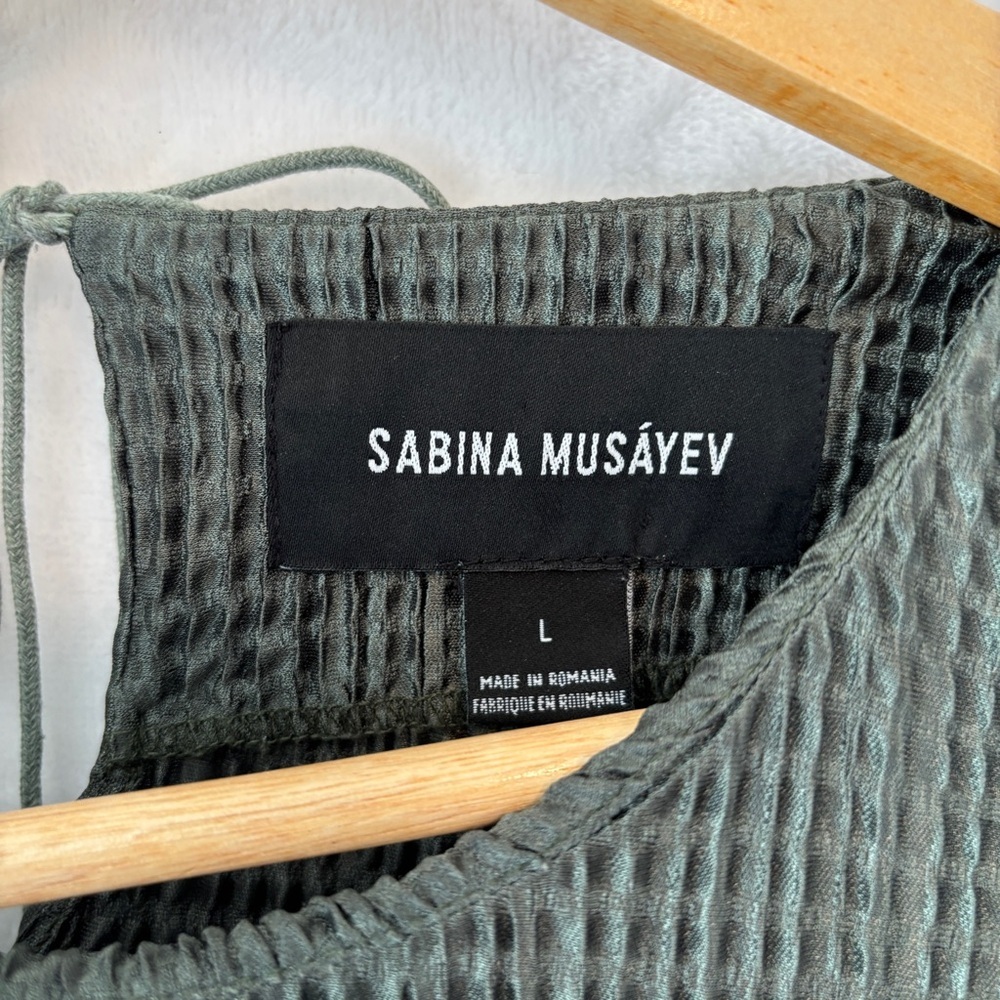 SABINA MUSAYEV Anthropologie Olive Green Sheath Slit Tee Shirt‎ Midi Dress large - Picture 8 of 14